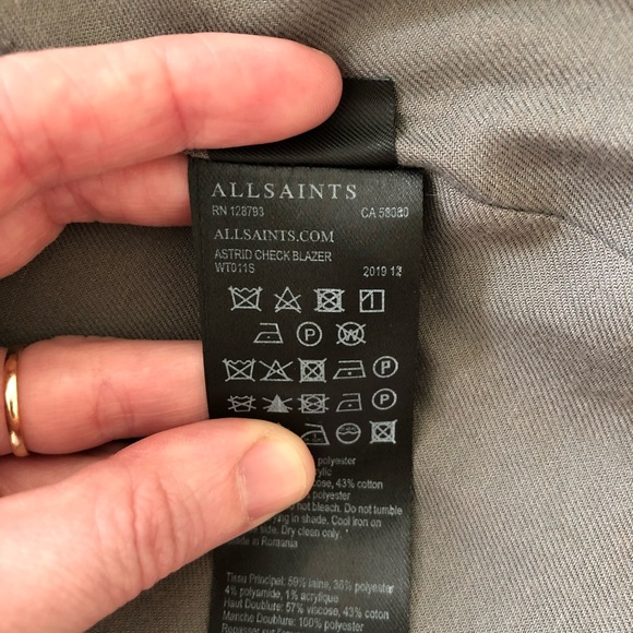 All Saints Astrid Check Blazer 2 - Picture 8 of 8